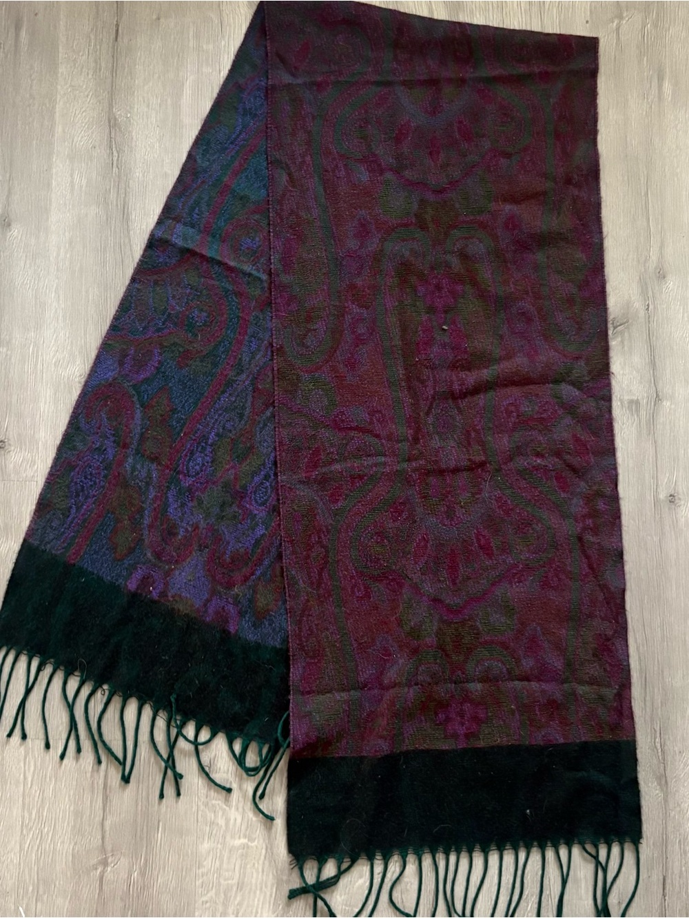 Christian Dior Cashluxe 100% Acrylic Paisley Fringe Scarf